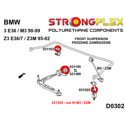 036135A: Front suspension bush kit SPORT