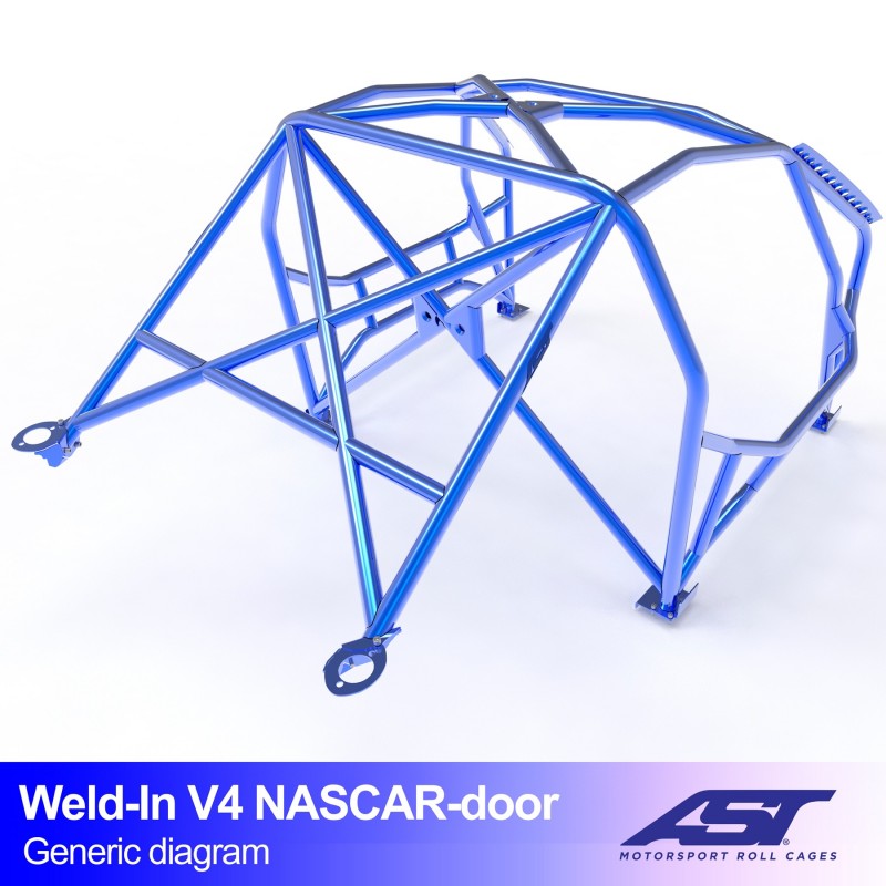Roll Cage BMW 3-Series (E46) 2-door Coupe WELD IN V4 NASCAR-door for drift