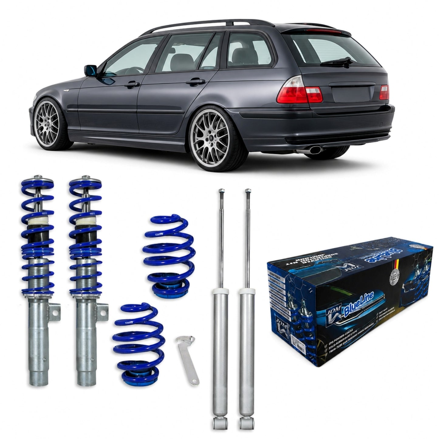 JOM BLUELINE COILOVER KIT — BMW E46 4/6-CYL